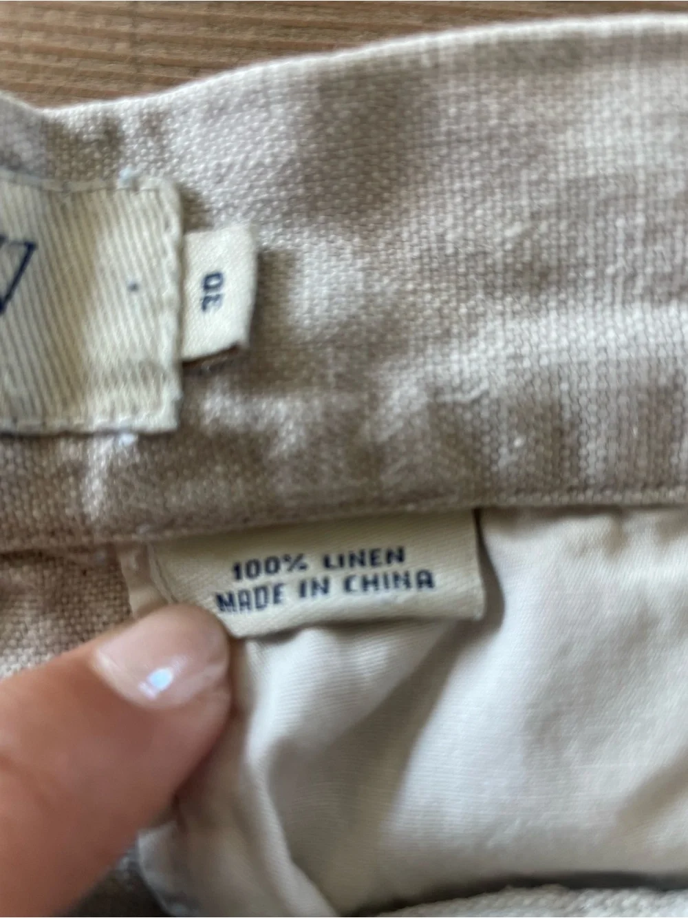 100% Linen J. Crew Men's Light Beige Flat-Front Shorts